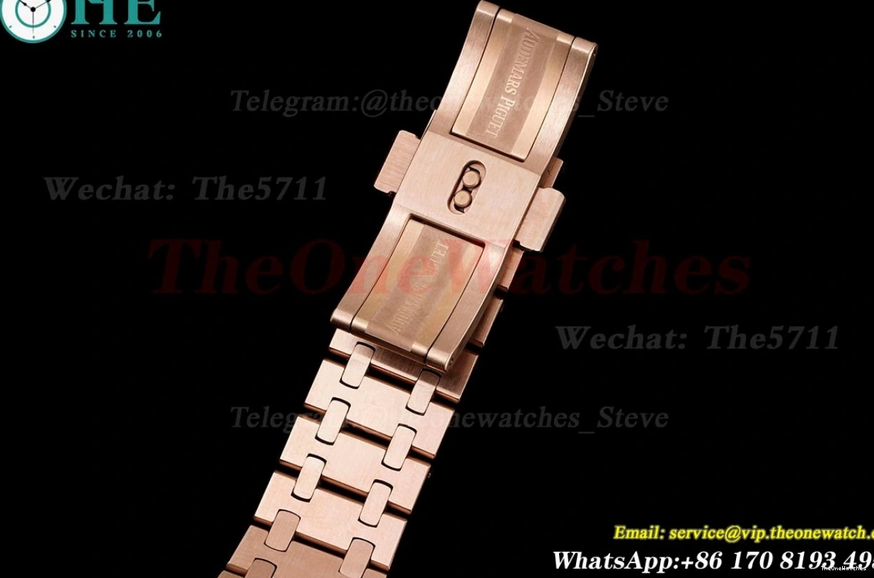 Oak Qtz Ladies RG JJF Swiss 33mm Diamond Grey RG Royal 0405